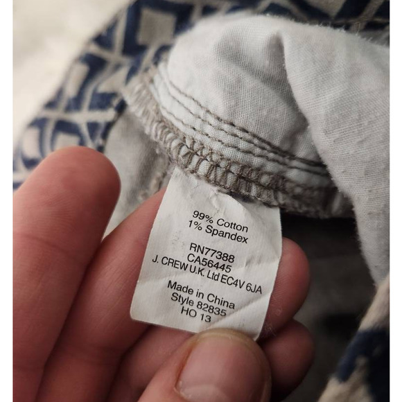 J.Crew Womens Skinny Jeans Blue Beige Geometric Stretch Mid Rise Pocket Denim 27 - Picture 7 of 7